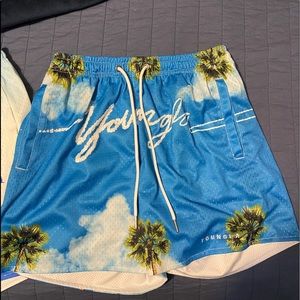 YoungLA Block Party Shorts, “Signature Clouds”, Medium.